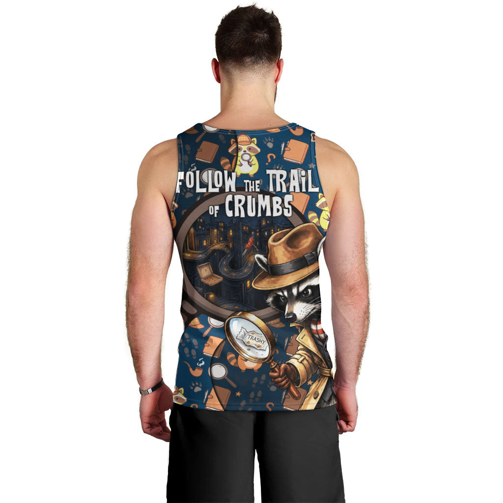 Jimothy The Raccoon The Trash Detective Men Tank Top Funny Noir Sleuth Missing Snacks Crime Mystery