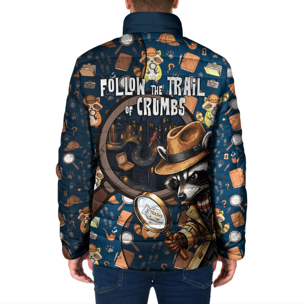 Jimothy The Raccoon The Trash Detective Padded Jacket Funny Noir Sleuth Missing Snacks Crime Mystery