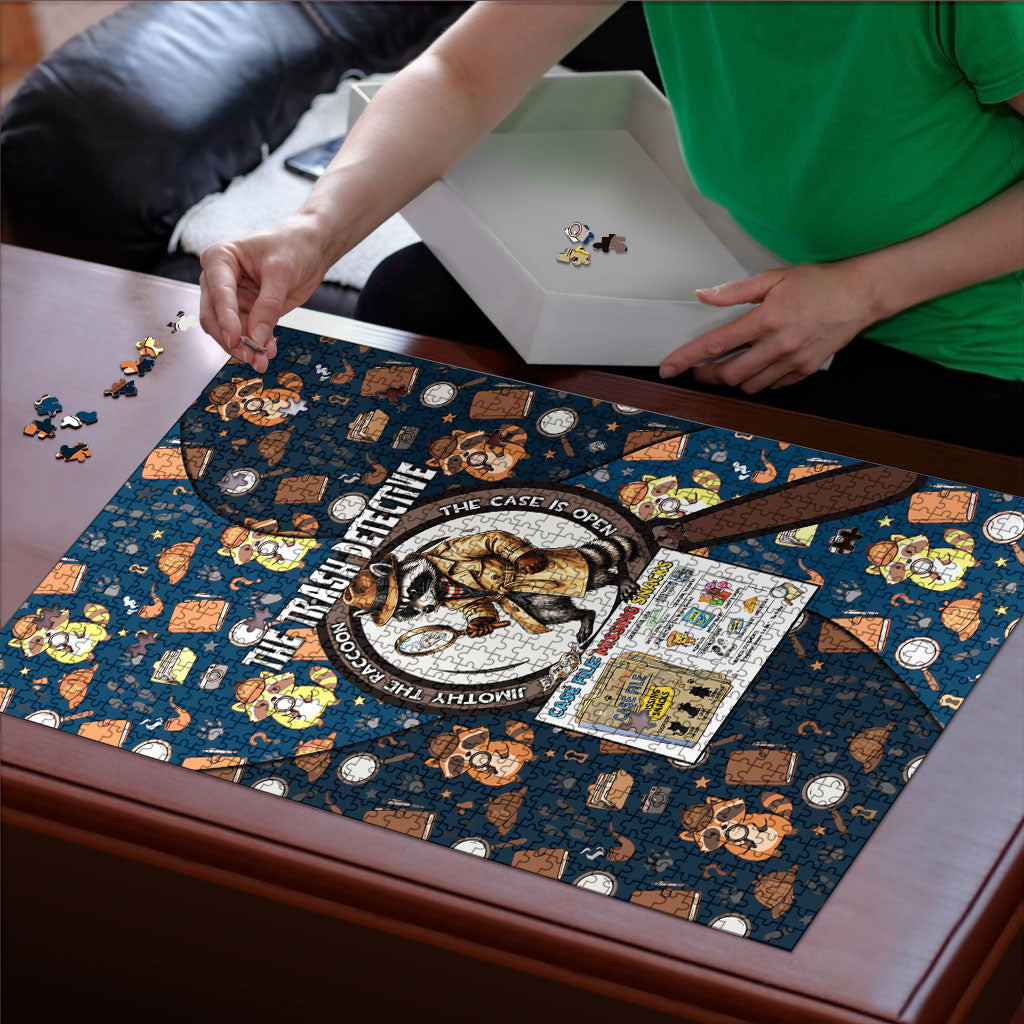 Jimothy The Raccoon The Trash Detective Puzzle Funny Noir Sleuth Missing Snacks Crime Mystery