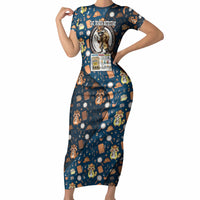 Jimothy The Raccoon The Trash Detective Short Sleeve Bodycon Dress Funny Noir Sleuth Missing Snacks Crime Mystery