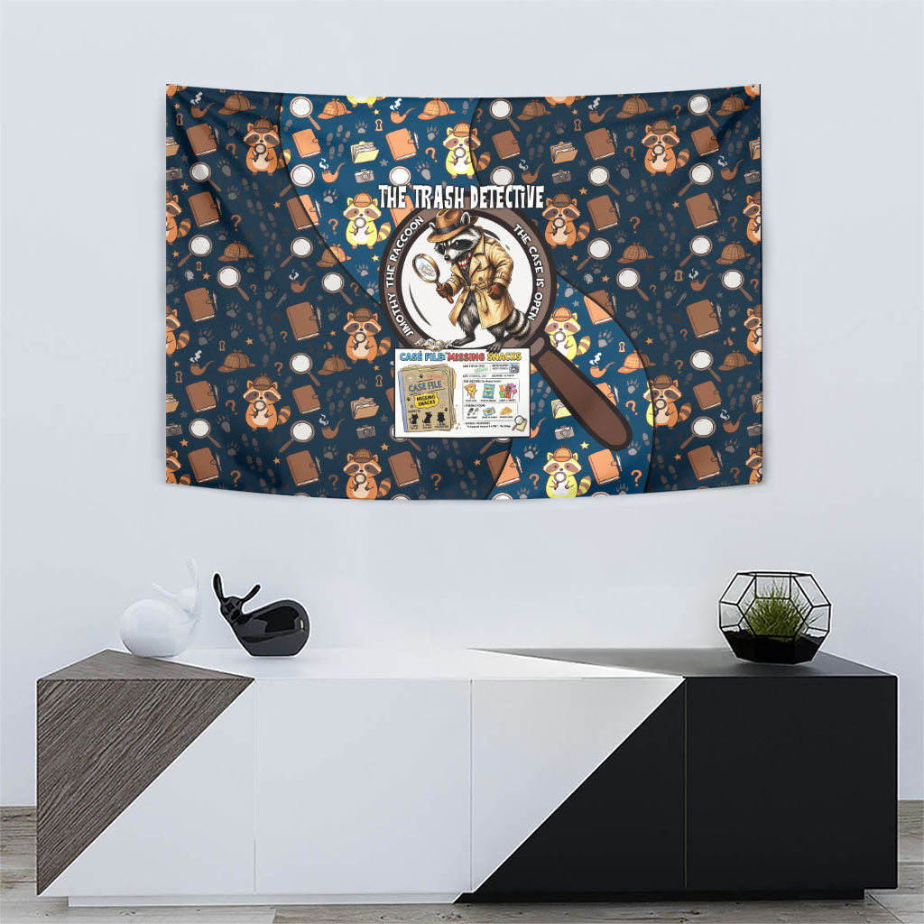 Jimothy The Raccoon The Trash Detective Tapestry Funny Noir Sleuth Missing Snacks Crime Mystery