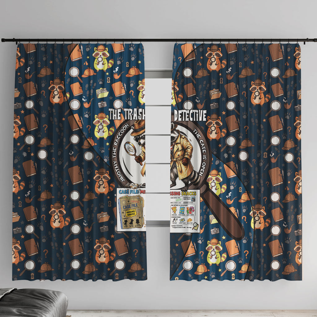 Jimothy The Raccoon The Trash Detective Window Curtain Funny Noir Sleuth Missing Snacks Crime Mystery