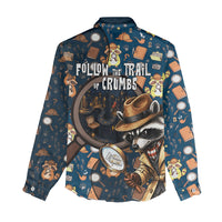 Jimothy The Raccoon The Trash Detective Women Casual Shirt Funny Noir Sleuth Missing Snacks Crime Mystery