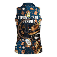 Jimothy The Raccoon The Trash Detective Women Sleeveless Polo Shirt Funny Noir Sleuth Missing Snacks Crime Mystery