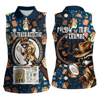 Jimothy The Raccoon The Trash Detective Women Sleeveless Polo Shirt Funny Noir Sleuth Missing Snacks Crime Mystery