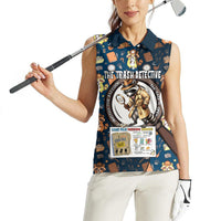 Jimothy The Raccoon The Trash Detective Women Sleeveless Polo Shirt Funny Noir Sleuth Missing Snacks Crime Mystery