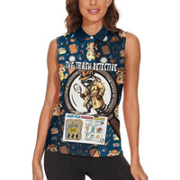 Jimothy The Raccoon The Trash Detective Women Sleeveless Polo Shirt Funny Noir Sleuth Missing Snacks Crime Mystery