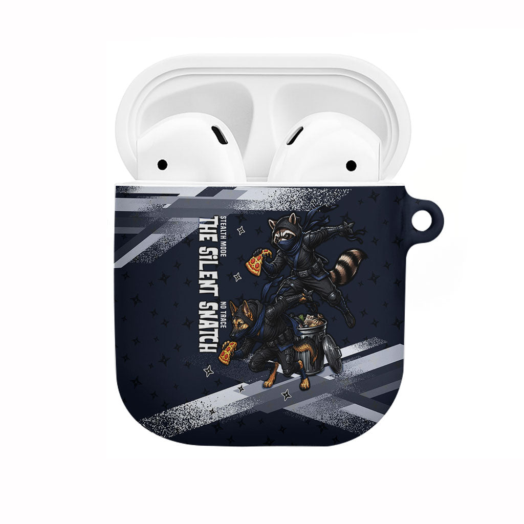 Ninja Raccoon Quasimodo Pizza Heist AirPods Case Night Stealth Scene Detailed Pizza Slices