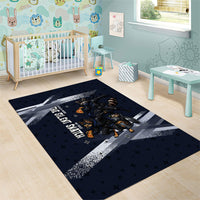 Ninja Raccoon Quasimodo Pizza Heist Area Rug Night Stealth Scene Detailed Pizza Slices