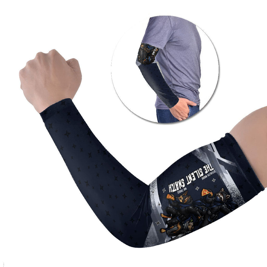 Ninja Raccoon Quasimodo Pizza Heist Arm Sleeves Night Stealth Scene Detailed Pizza Slices