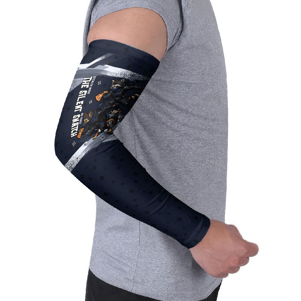 Ninja Raccoon Quasimodo Pizza Heist Arm Sleeves Night Stealth Scene Detailed Pizza Slices