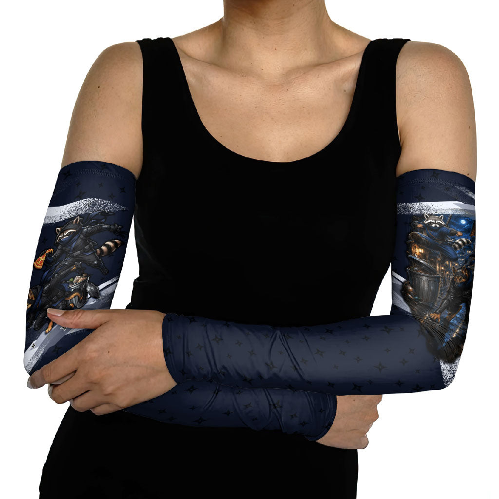 Ninja Raccoon Quasimodo Pizza Heist Arm Sleeves Night Stealth Scene Detailed Pizza Slices