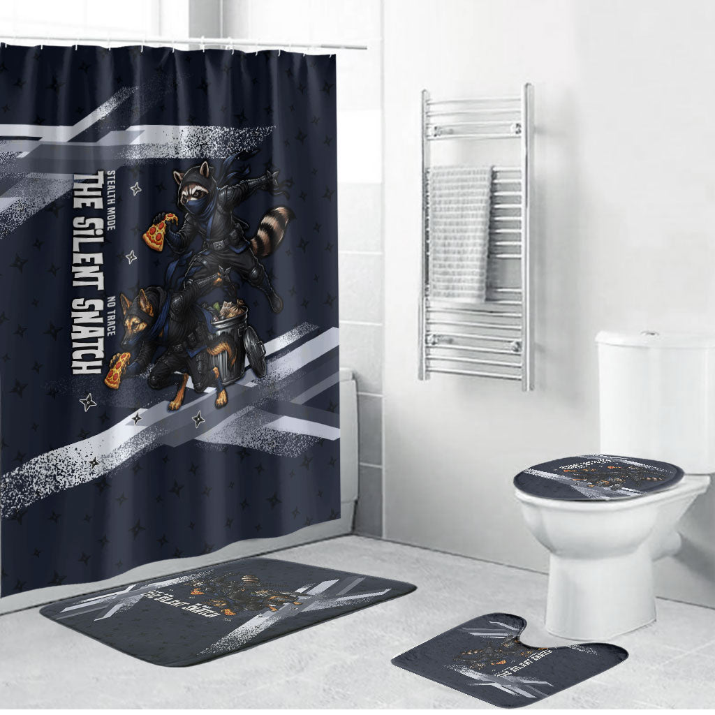 Ninja Raccoon Quasimodo Pizza Heist Bathroom Set Night Stealth Scene Detailed Pizza Slices