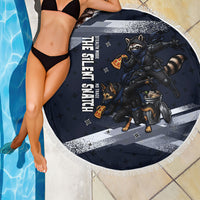 Ninja Raccoon Quasimodo Pizza Heist Beach Blanket Night Stealth Scene Detailed Pizza Slices