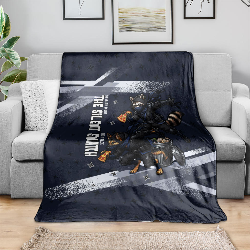 Ninja Raccoon Quasimodo Pizza Heist Blanket Night Stealth Scene Detailed Pizza Slices