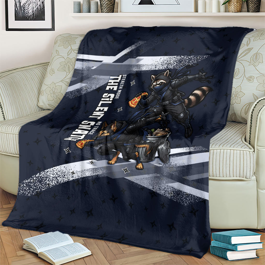Ninja Raccoon Quasimodo Pizza Heist Blanket Night Stealth Scene Detailed Pizza Slices
