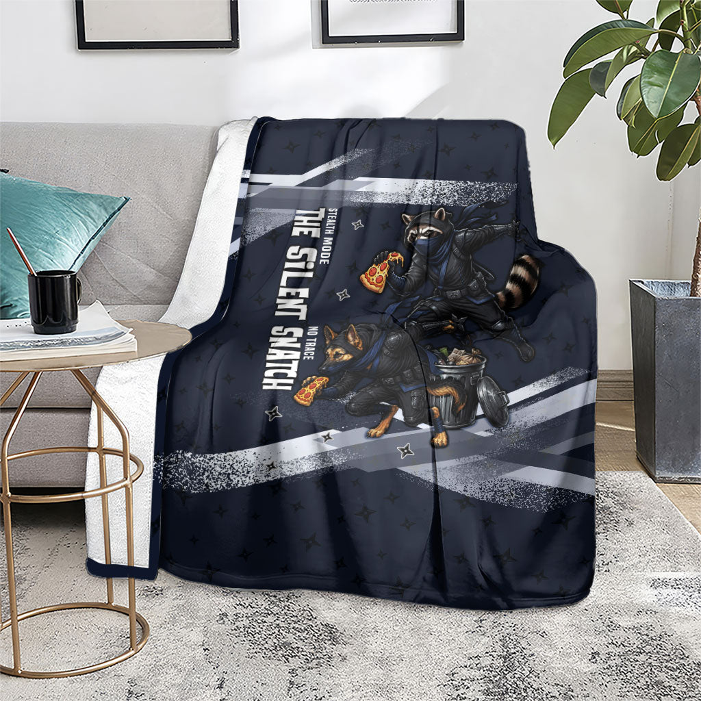 Ninja Raccoon Quasimodo Pizza Heist Blanket Night Stealth Scene Detailed Pizza Slices