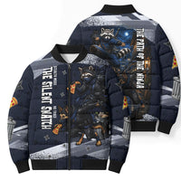 Ninja Raccoon Quasimodo Pizza Heist Bomber Puffer Jacket Night Stealth Scene Detailed Pizza Slices