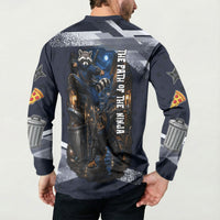 Ninja Raccoon Quasimodo Pizza Heist Button Sweatshirt Night Stealth Scene Detailed Pizza Slices