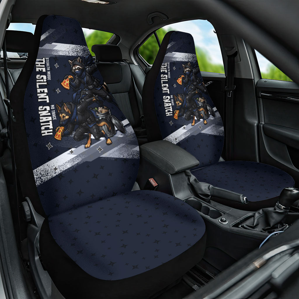 Ninja Raccoon Quasimodo Pizza Heist Car Seat Cover Night Stealth Scene Detailed Pizza Slices