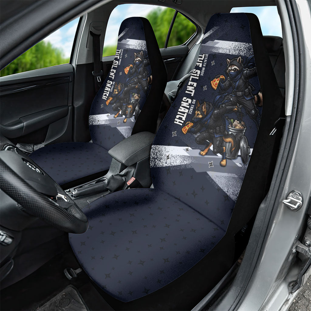 Ninja Raccoon Quasimodo Pizza Heist Car Seat Cover Night Stealth Scene Detailed Pizza Slices