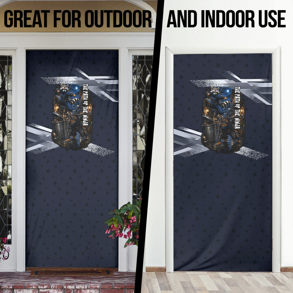 Ninja Raccoon Quasimodo Pizza Heist Door Cover Night Stealth Scene Detailed Pizza Slices