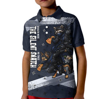 Ninja Raccoon Quasimodo Pizza Heist Kid Polo Shirt Night Stealth Scene Detailed Pizza Slices