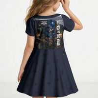Ninja Raccoon Quasimodo Pizza Heist Kid Short Sleeve Dress Night Stealth Scene Detailed Pizza Slices
