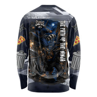 Ninja Raccoon Quasimodo Pizza Heist Long Sleeve Shirt Night Stealth Scene Detailed Pizza Slices