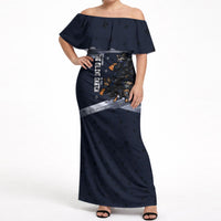 Ninja Raccoon Quasimodo Pizza Heist Off Shoulder Maxi Dress Night Stealth Scene Detailed Pizza Slices