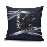 Ninja Raccoon Quasimodo Pizza Heist Pillow Cover Night Stealth Scene Detailed Pizza Slices