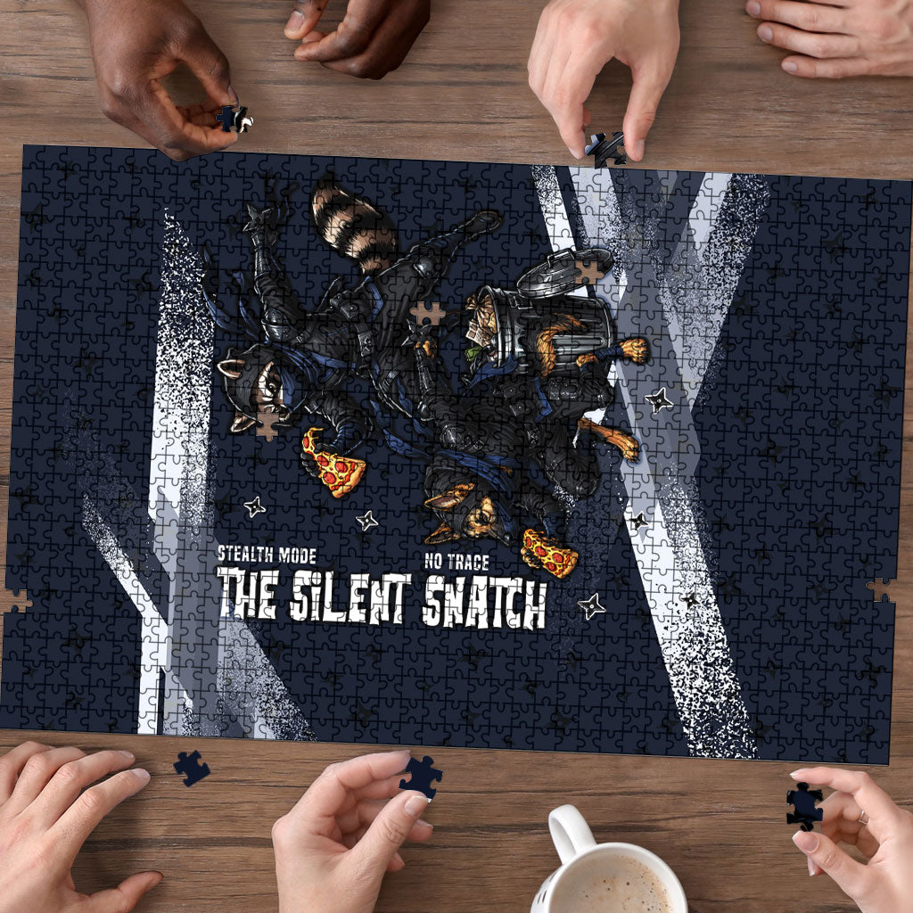 Ninja Raccoon Quasimodo Pizza Heist Puzzle Night Stealth Scene Detailed Pizza Slices