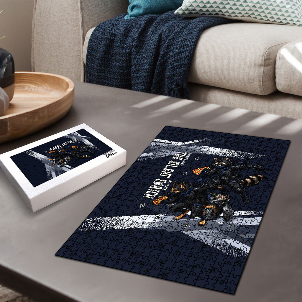 Ninja Raccoon Quasimodo Pizza Heist Puzzle Night Stealth Scene Detailed Pizza Slices