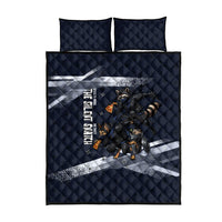 Ninja Raccoon Quasimodo Pizza Heist Quilt Bed Set Night Stealth Scene Detailed Pizza Slices