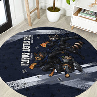 Ninja Raccoon Quasimodo Pizza Heist Round Carpet Night Stealth Scene Detailed Pizza Slices
