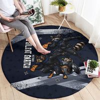 Ninja Raccoon Quasimodo Pizza Heist Round Carpet Night Stealth Scene Detailed Pizza Slices