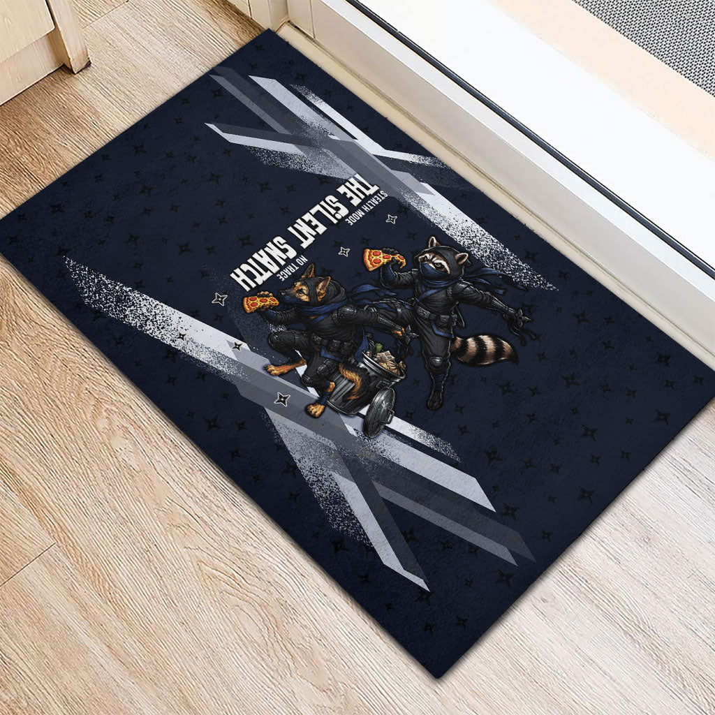 Ninja Raccoon Quasimodo Pizza Heist Rubber Doormat Night Stealth Scene Detailed Pizza Slices