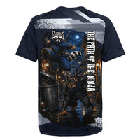 Ninja Raccoon Quasimodo Pizza Heist Rugby Jersey Night Stealth Scene Detailed Pizza Slices