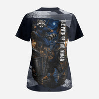Ninja Raccoon Quasimodo Pizza Heist Scrub Top Night Stealth Scene Detailed Pizza Slices