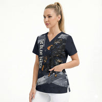 Ninja Raccoon Quasimodo Pizza Heist Scrub Top Night Stealth Scene Detailed Pizza Slices