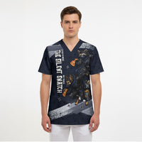 Ninja Raccoon Quasimodo Pizza Heist Scrub Top Night Stealth Scene Detailed Pizza Slices