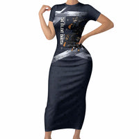 Ninja Raccoon Quasimodo Pizza Heist Short Sleeve Bodycon Dress Night Stealth Scene Detailed Pizza Slices