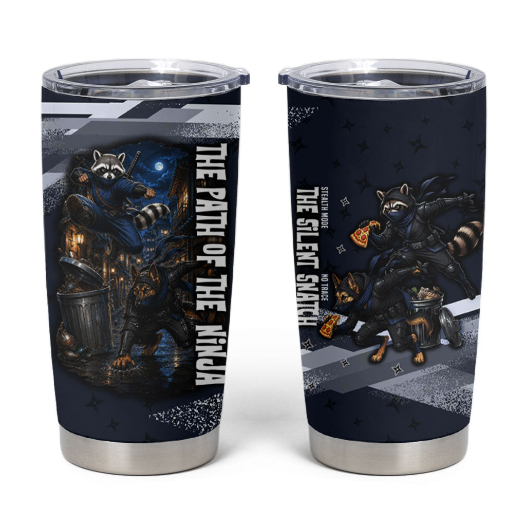 Ninja Raccoon Quasimodo Pizza Heist Tumbler Cup Night Stealth Scene Detailed Pizza Slices