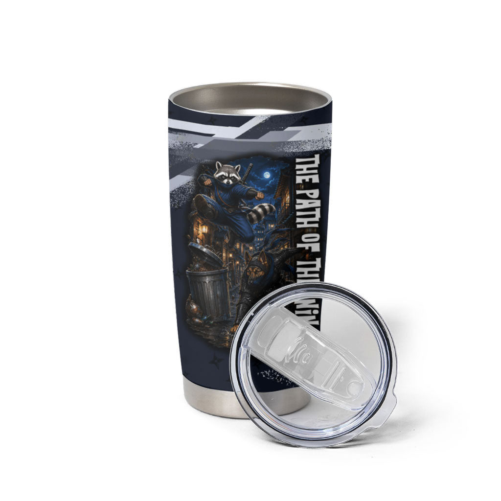 Ninja Raccoon Quasimodo Pizza Heist Tumbler Cup Night Stealth Scene Detailed Pizza Slices