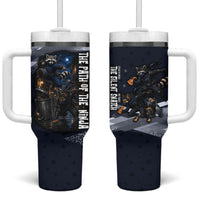 Ninja Raccoon Quasimodo Pizza Heist Tumbler With Handle Night Stealth Scene Detailed Pizza Slices