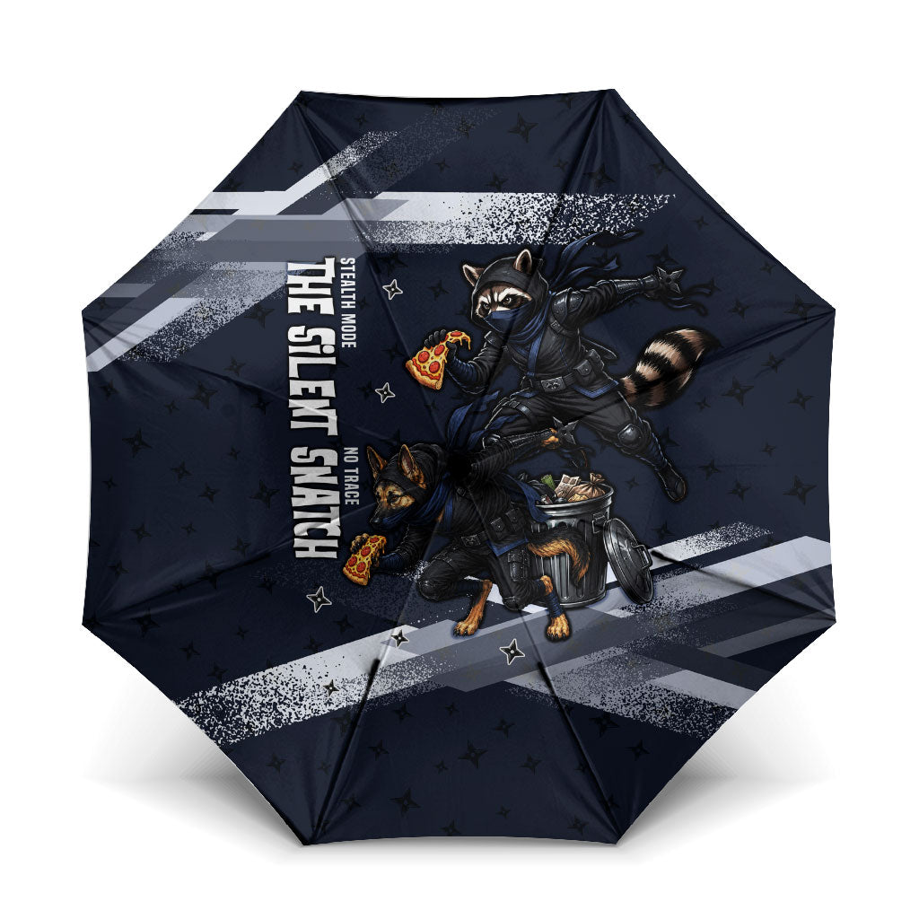 Ninja Raccoon Quasimodo Pizza Heist Umbrella Night Stealth Scene Detailed Pizza Slices