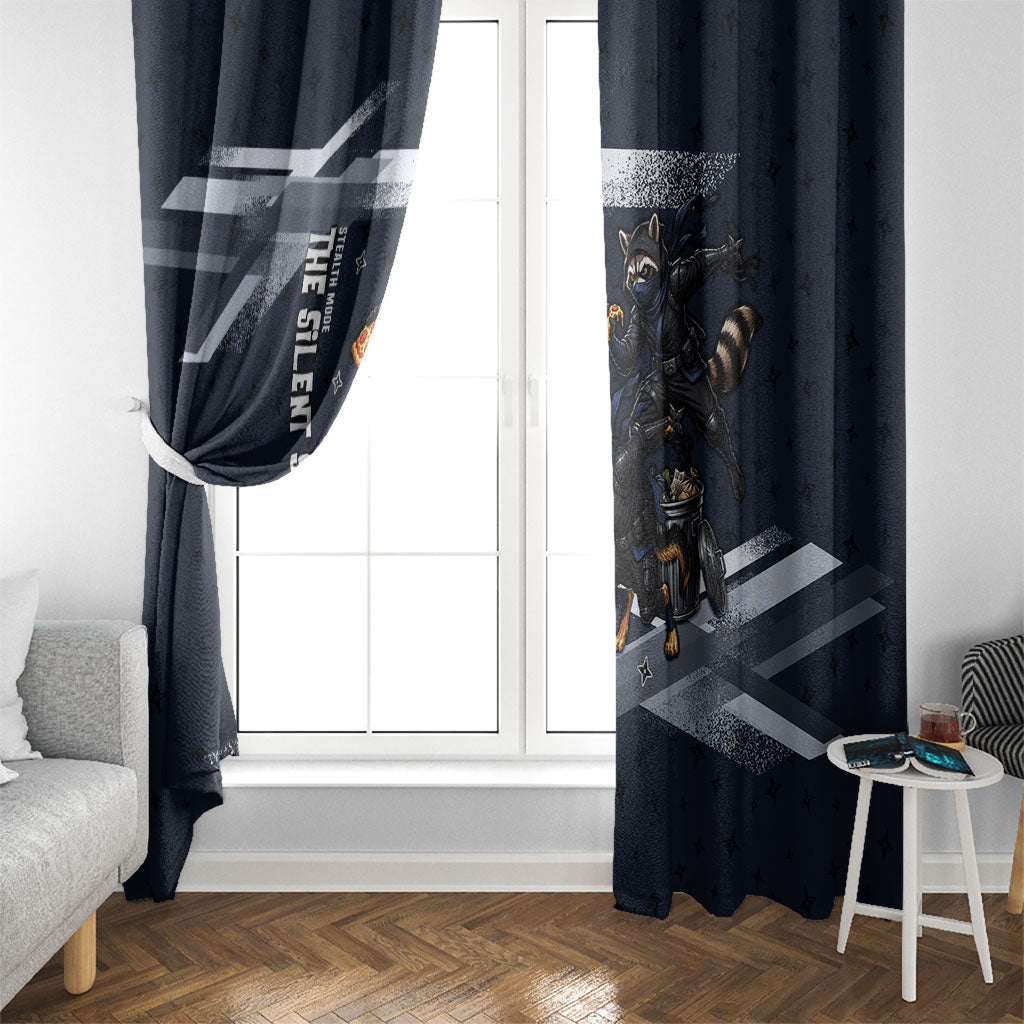 Ninja Raccoon Quasimodo Pizza Heist Window Curtain Night Stealth Scene Detailed Pizza Slices