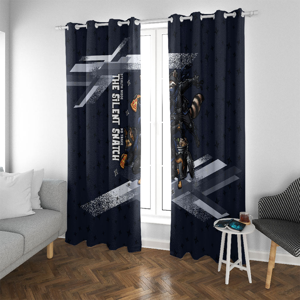 Ninja Raccoon Quasimodo Pizza Heist Window Curtain Night Stealth Scene Detailed Pizza Slices