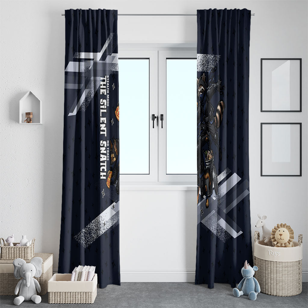 Ninja Raccoon Quasimodo Pizza Heist Window Curtain Night Stealth Scene Detailed Pizza Slices