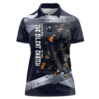 Ninja Raccoon Quasimodo Pizza Heist Women Polo Shirt Night Stealth Scene Detailed Pizza Slices